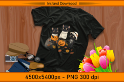 Halloween Black Cats in Costumes Sublimation PNG Product Image 2