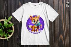 Cute Fox With Lantern And Gifts clipart sublimation png Product Image 2