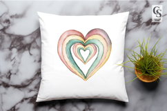Boho Heart Rainbow Clipart PNG Product Image 2