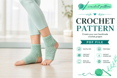 Open Heel Yoga Socks Crochet Pattern PDF Product Image 5