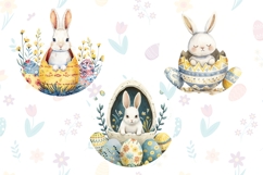 Cartoon Easter Bunny Keychain Template, Floral Easter PNG Product Image 2