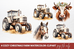 Cozy Christmas Farm Clipart Christmas Farm Sublimation Product Image 1