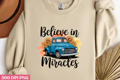 Believe in Miracles PNG, Sunflower Sublimation PNG Product Image 1