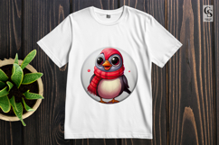 Cute Winter Bird Scarf Cartoon Clipart Sublimation PNG Product Image 2