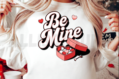 Be Mine Valentine Retro Design With Heart Box Illustration Product Image 2