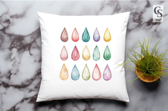 Watercolor Raindrop Clipart PNG Product Image 2