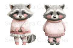 Raccoon, Shabby Chic, Ephemera, PNG, Clipart Product Image 2