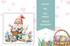 Easter Bunny Square Coasters, Easter Gnome Square Coaster Product Image 2