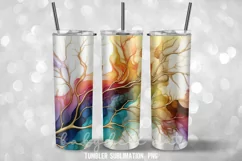 Neon Alcohol ink Tumbler Wrap Sublimation Designs Product Image 2