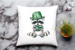 Cute Raccoon Green Top Hat Clipart Sublimation PNG Product Image 2
