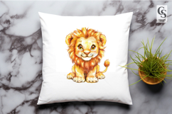 Cute Lion Watercolor Clipart Sublimation PNG Product Image 2