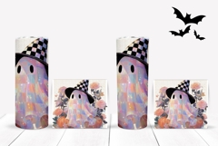 Holographic Ghost Tumbler Wrap, Glitter Pumpkins Tumbler Product Image 2
