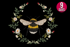 Floral Bee Wreath machine embroidery design Product Image 2
