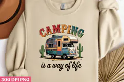 CAMPING is a way of life PNG, Retro Camping Sublimation PNG Product Image 1