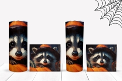 Art Halloween Tumbler Wrap, Halloween Raccoon Tumbler Product Image 2