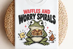 Funny Frog Breakfast Anxiety PNG, Flapjacks and Freakouts Fr Product Image 2