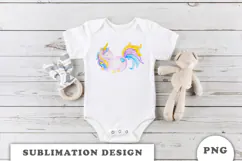 Watercolor Cute Unicorn png Product Image 2