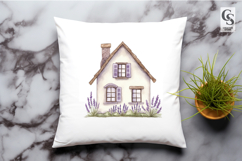 Lavender Cottage House Illustration Clipart Sublimation PNG Product Image 2