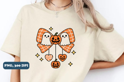 Fall Coquette Bow PNG, Retro Ghost Bow png Product Image 2