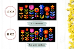 Floral Mug Wrap, Colorful Mug Design, Flowers Sublimation Product Image 2
