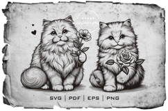 Cute Fluffy Cat Holding a Flower Product Image 4