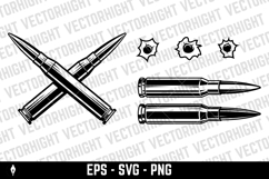 Crossed bullets cartridges from assault rifle. Design elemen Product Image 2