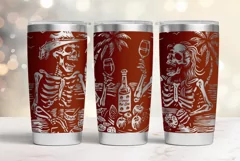 20oz Tumbler laser svg| Halloween Skeletons party wrap Product Image 2