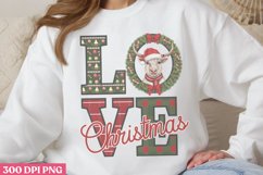 Love Christmas PNG,Highland Cow Sublimation PNG Product Image 1