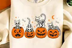 Spooky Season PNG, Halloween Pumpkin Cat PNG, Spooky Vibes Product Image 2