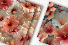 Red Hibiscus Floral Digital Paper Product Image 2