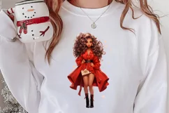 Cute Christmas Little Girl Sublimation Clipart Product Image 2
