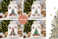 Cartoon Christmas Tree Santa Sack, Winter Sublimation Product Image 2