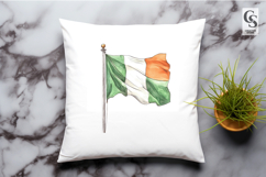 Green White Orange Flag Watercolor Clipart Sublimation PNG Product Image 3