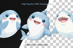 15 Bundle Watercolor Shark Ocean Sea Predator Cute Kids Product Image 2