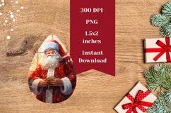Christmas Earring Sublimation , Santa Claus Sublimation PNG Product Image 2
