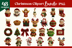 Latch Hook Yarn Christmas Sublimation | Clipart Bundle PNG Product Image 2