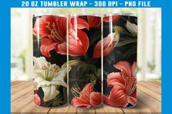 Amaryllis Flower Tumbler Wrap | Flower Tumbler Sublimation Product Image 2