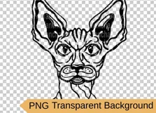 sphynx cat head cut file svg, png cat portrait silhouette Product Image 2