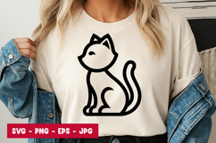Sitting Cat Minimal SVG Design Product Image 1