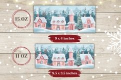 Christmas Mug Wrap Design, Winter Village Mug Sublimation Product Image 2