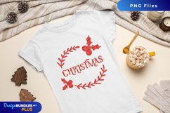 Christmas Leaves with Plaid Patterned Sublimation Product Image 1