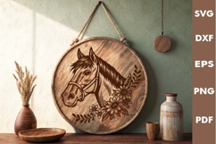 Horse Head Design, Cutting board SVG, Laser cut, Cricut Product Image 1