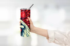 Patriotic Rooster 20 oz Tumbler Wrap - 4th of July Tumbler Product Image 2