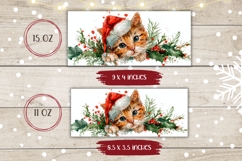Watercolor Christmas Cat Mug Wrap, Christmas Animals Mug Product Image 2