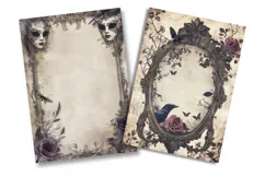 Gothic Raven Junk Journal Pages Product Image 2