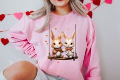 Valentine Animal On Swings Clipart, Valentine Animal Clipart Product Image 2