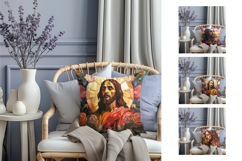 Christian Pillow Template, Floral Easter Pillowcase Product Image 2