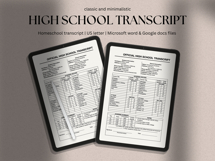 Classic University and College Transcript Template MS Word Product Image 2