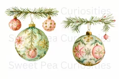 Christmas, Ornaments, Ephemera, PNG, watercolor, Clipart Product Image 2