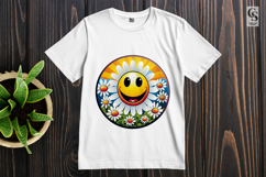 Happy Daisy Flower Faces Clipart Sublimation PNG Product Image 2